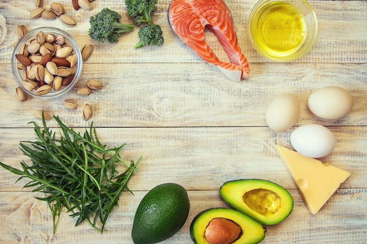 Zestaw składników żywności w diecie ketonowej
